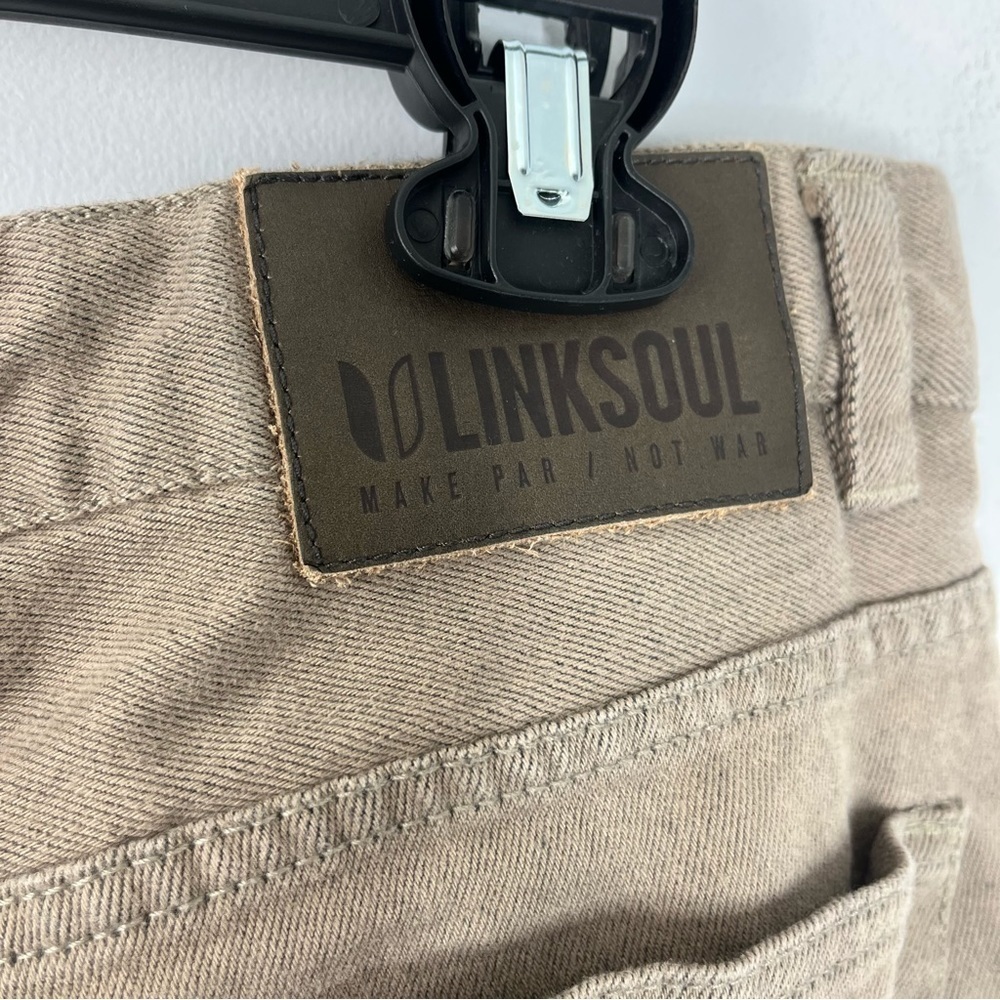 Linksoul Size 33 Regular 5-Pocket Colored Denim Stretch Straight Jeans Fern - Picture 4 of 7